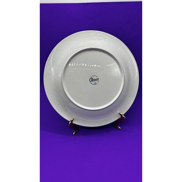 Vtg Gibson China White Embossed Raised Fruit Chop Plate/Serving Platter 12" Dia. - Picture 6 of 8